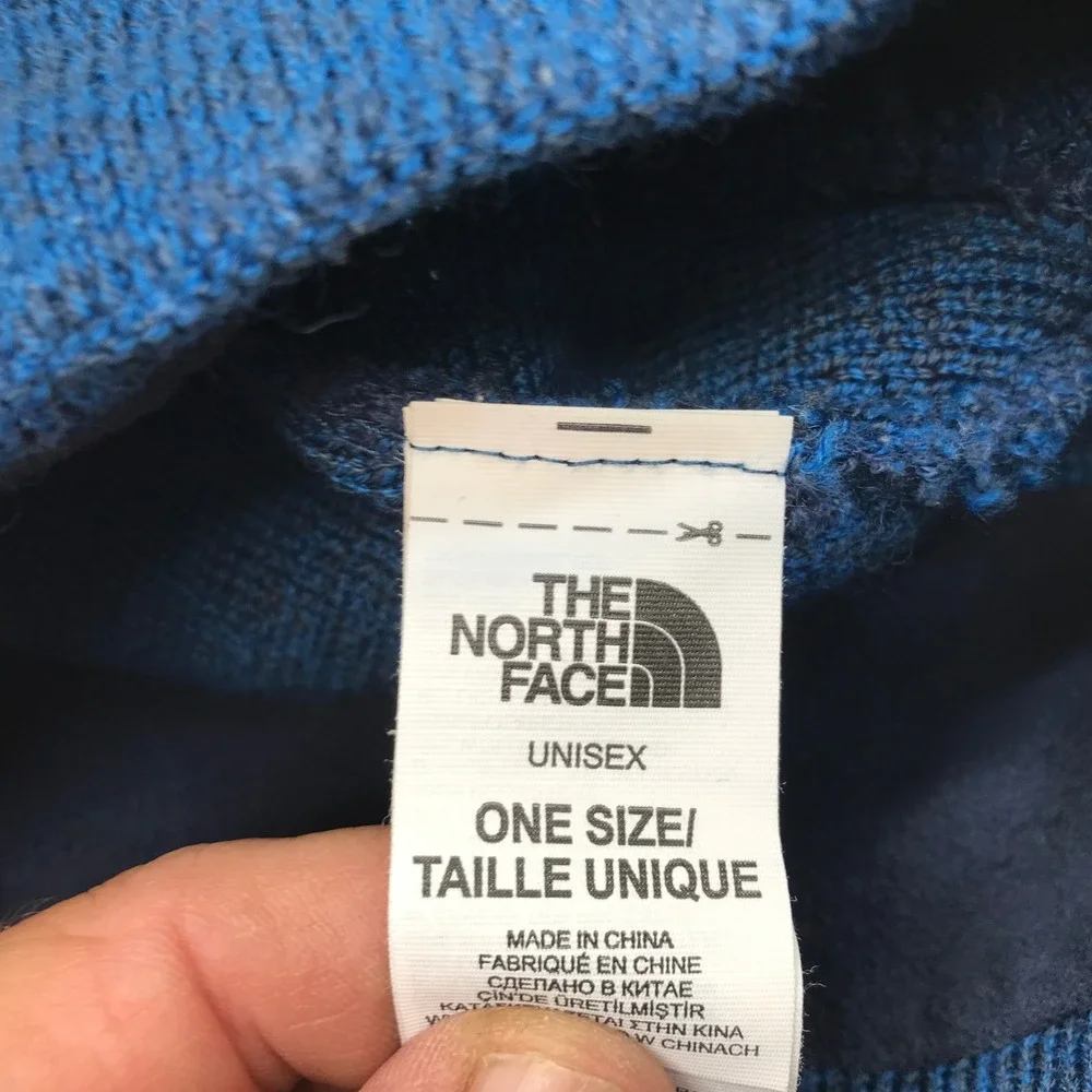 The North Face Blue Heather Knit Fleece Lined Unisex Beanie Hat One Size